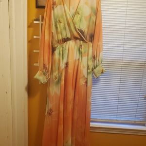 Floor length faux wrap maxi